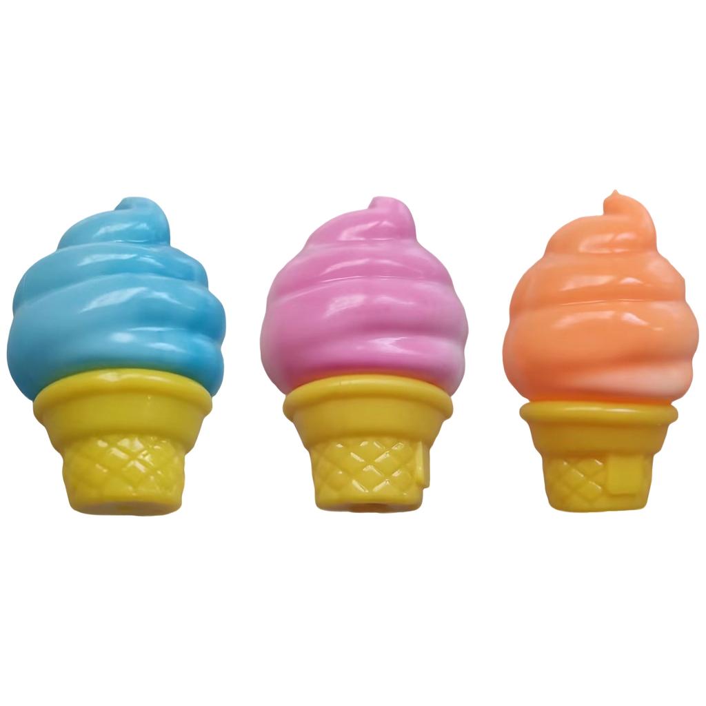 Ice Cream Cone Shaped Erasers Set of 3 Soft Rubber Material Fun Novelty Stationery for School Office Home Use