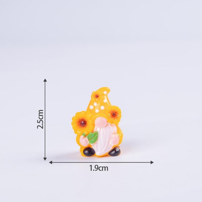 Mini 6Pcs Gnome Figurines Resin Crafts Micro Landscape Ornaments Car Desktop Lawn Decor Elf Bonsai Diy Christmas Decorations