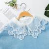 Women's Big Lapel Fake Collar Lace White Chiffon False Collar Ladies Lapel Shirt Blouse Detachable Collar for Sweater Decorative