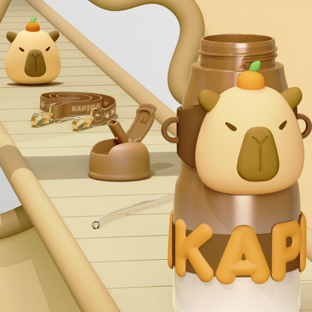 640/600/550ML Large Capacity Vacuum Flasks Capybara Thermal Mug Water Bottle  for Boys and Girls
