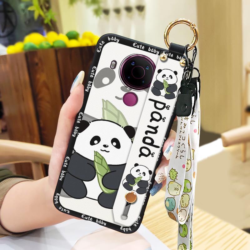 Wrist Strap Dirt-resistant Phone Case For Nokia 5.4 Back Cover Durable Wristband Silicone Soft case Protective Cartoon