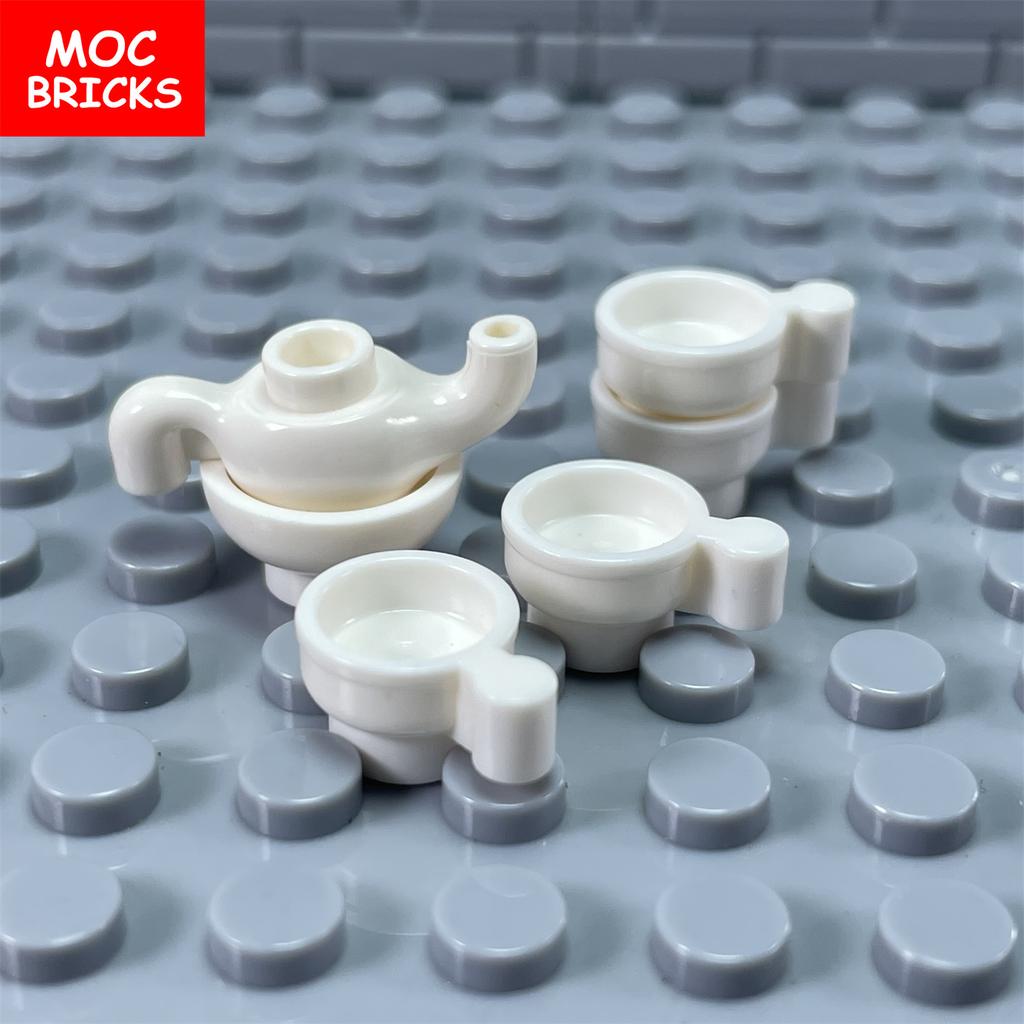 MOC Blocks Teapot Utensil Cup Chinese KUNG FU Tea Genie Lamp 98383 Learning Construction bricks Action figure Toy kid gift idea
