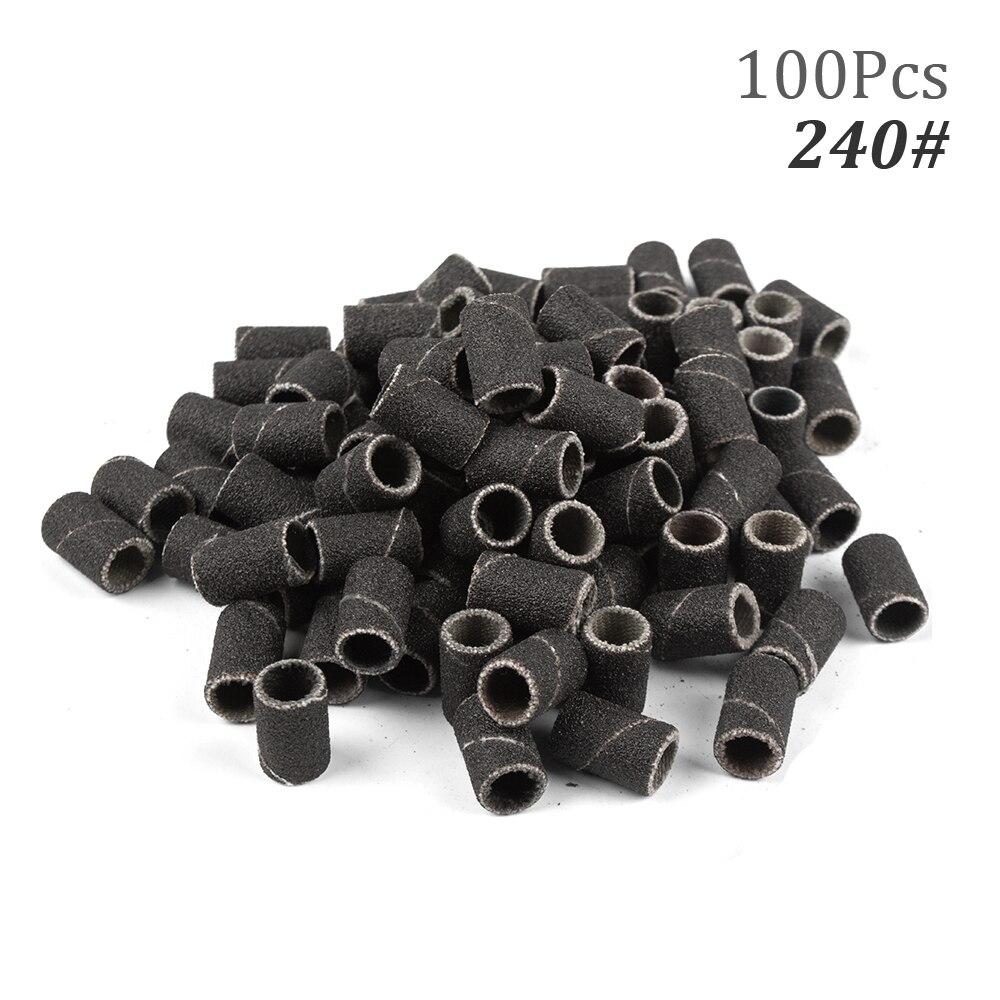 100pcs Nail Drill Bits Sanding Bands for Nail Drill File Grinder Sander Band Set for Acrylic Nails Gel Removing Pedicure Tool