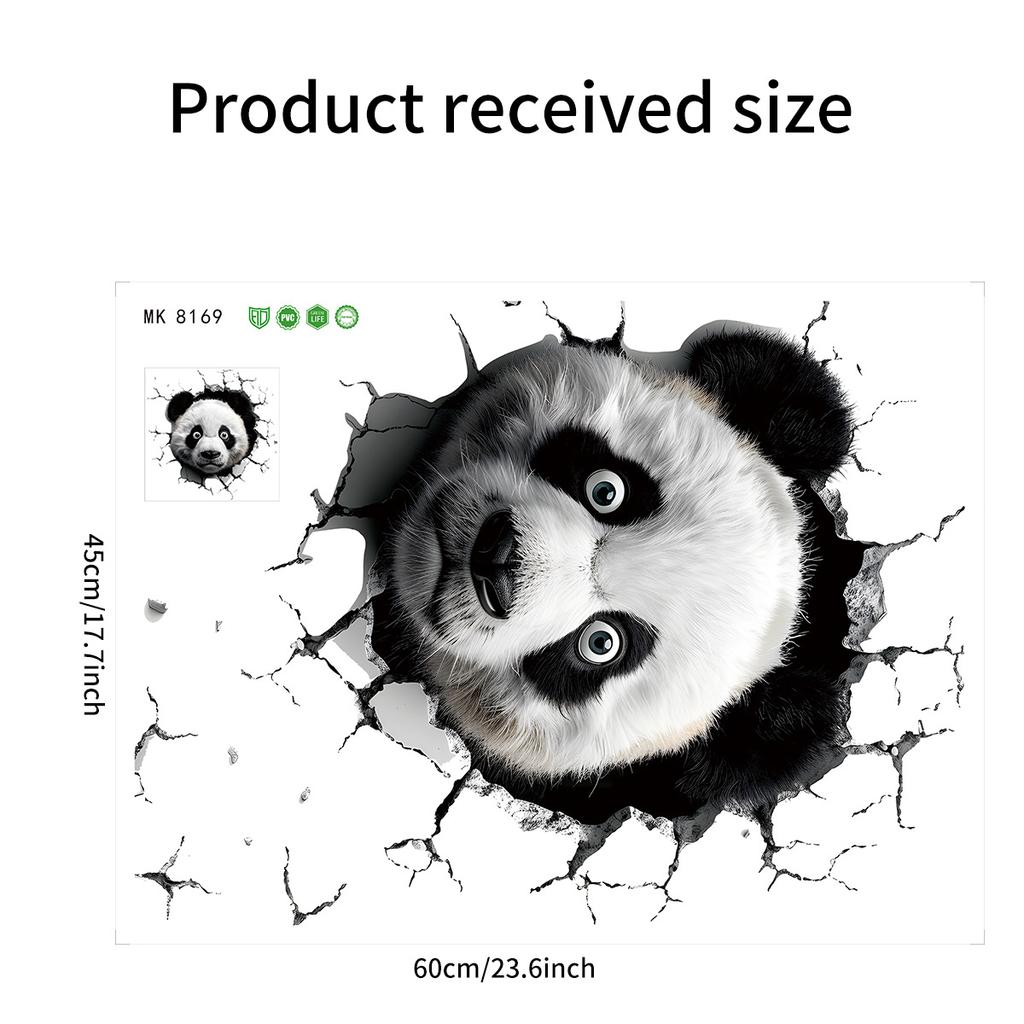 Adorable Panda Wall Sticker for Kids Room Nursery Wall Decoration Cute Animal Wall Art