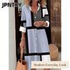 JPNTKY Fashion Summer Spring Long Sleeve POLO Neck Casual Dresses
