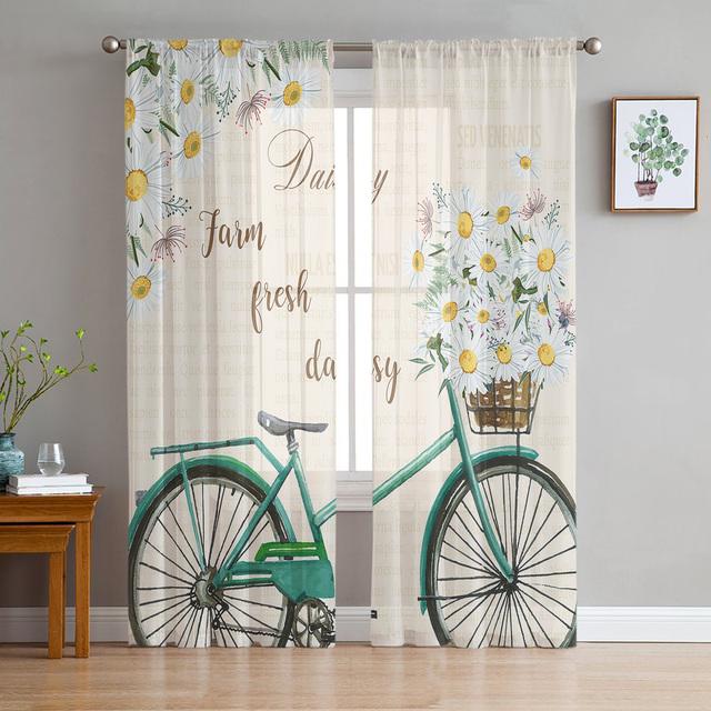 Vintage Old Newspaper Graffiti Tulle Curtains For Living Room Bedroom Decoration Chiffon Sheer Voile Kitchen Window Curtain