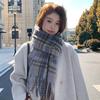 2025 Korean imitation cashmere scarf women's autumn and winter high-end warm shawl cute versatile plaid scarf