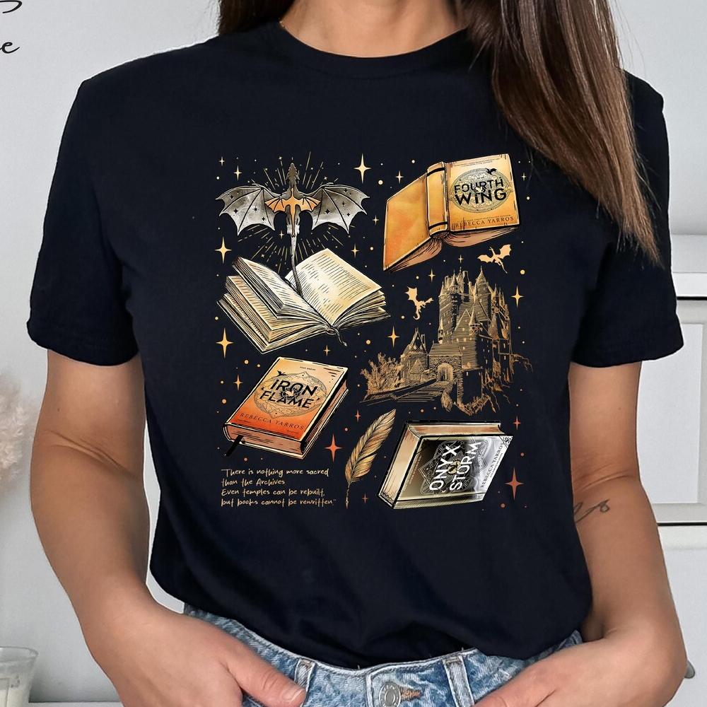 High Lords and Wing Leaders Printed TTrendy Book Lover Gift for Unisex Shortsleeved Retro Street Casual Fashion Tops Clothing
