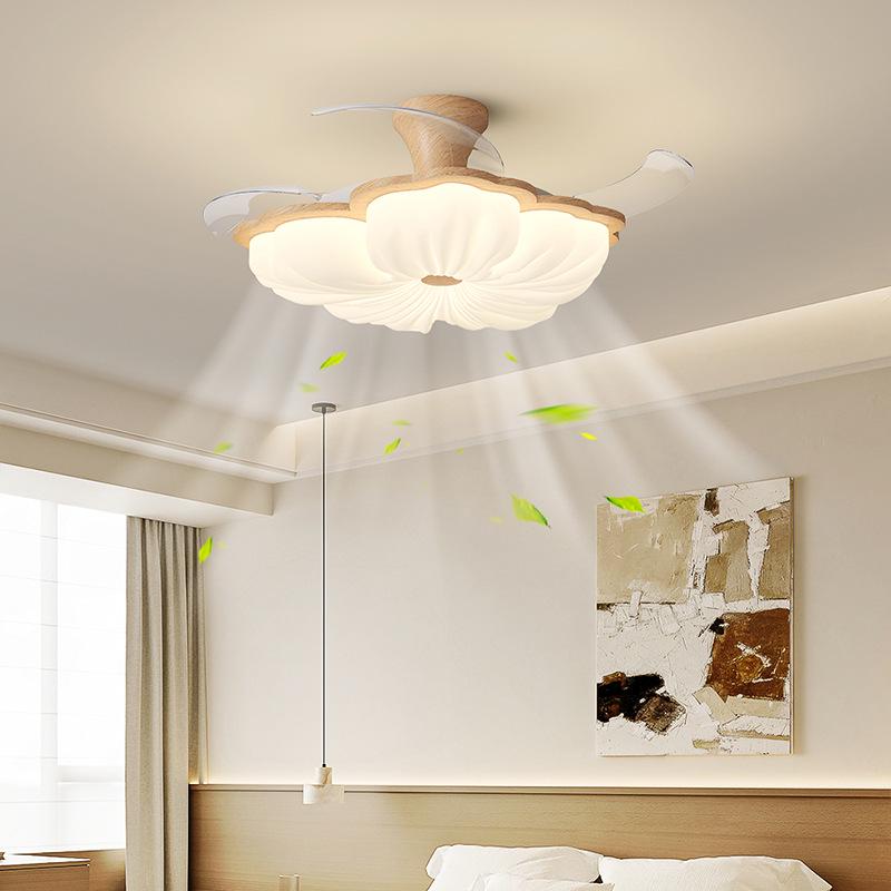 Retro French Creamy Ceiling Fan Light for Living Room, Dining Room, and Children's Bedroom