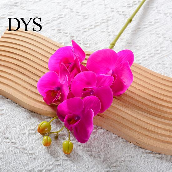 Fake Floral Decoration Artificial Moth Orchids with Stem Realistic 5 Head Phalaenopsis Flower Indoor Decor Flowers Home Office Table Centerpiece Faux