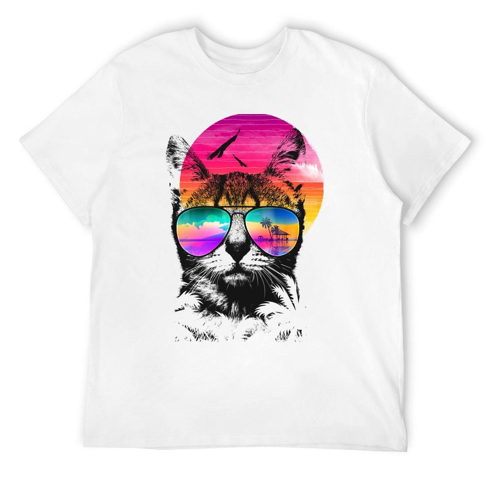 Summer Cat T-Shirt boys whites essential t shirt blanks oversized t shirt vintage t shirt men S