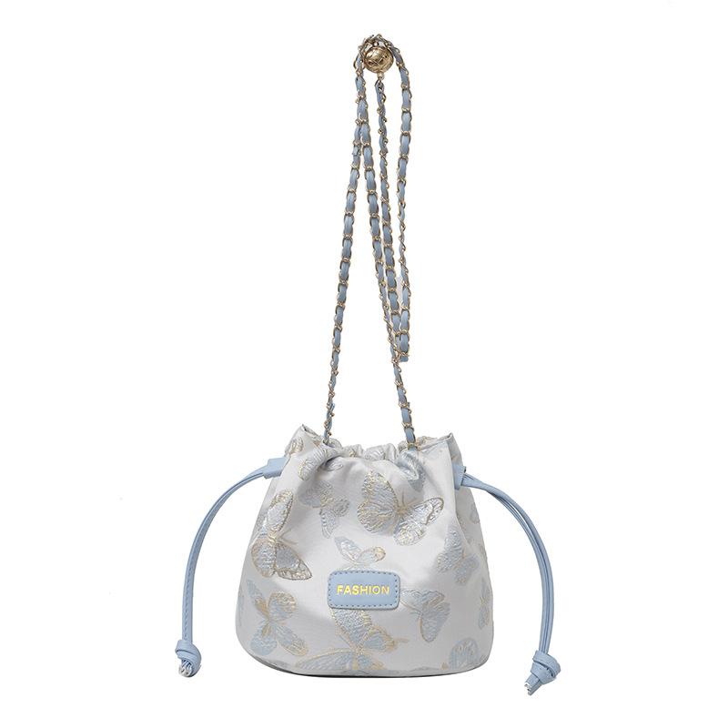 

Модная сумка-ведро, новая женская сумка 2024 года, повседневная текстура, модная, милая, простая, персонализированная сумка-мессенджер через плечо с цепочкой