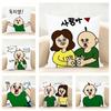 Cute Korean Cartoon B-Bbangbbangs D-Diary Cushion Cover Linen Pillowcase Soft For Sofa Bed Home Room Decor