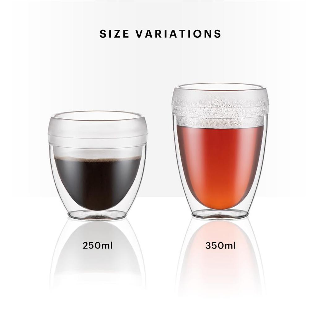 BODUM PAVINA OUTDOOR Double-Walled Plastic Tumbler, 350ml, Set of 2 [Authentic] 11849-10SA Clear, 350ml, Set of 2, Plastic, Insulates Hot or Cold,