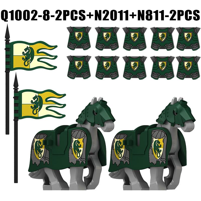 Medieval Castle Wolf Shield Building Blocks Military Knight Dragon Warrior Soldier Figures Accessories Weapon Helmet Bricks Toys