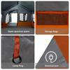 Family Tent Gray and Orange 620 X 322 X 240 Cm Polyester