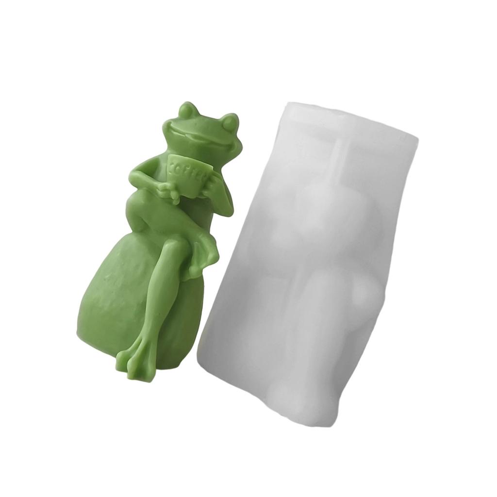 3D Frog Candle Mould Cartoon Animal Silicone Molds Ornament Molds Castings Molds Plasters Molds for Home Decoration