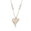 New brushed irregular love long pendant women's simple high-end heart-shaped versatile long necklace
