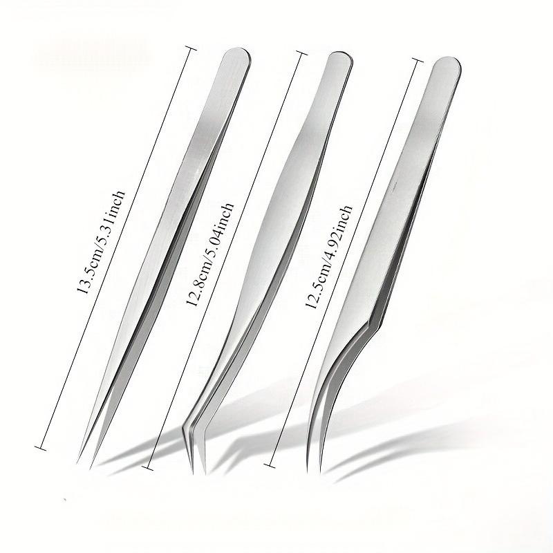 Stainless Steel Precision Pointed Tweezers, Beauty Makeup Eyebrow Pliers, Hair Removal , Accurate Pimple/Blackhead Extraction