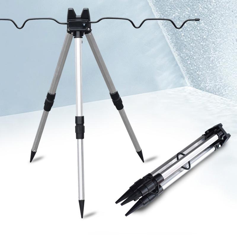 1Pc Telescopic Bracket Holder Sea Pole Support Frame 3-Fold Aluminum Alloy Fishing Rod Rest Base Load-Bearing Tripod Stand