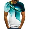 Summer hot selling 3D camouflage line printed men's sports and leisure round neck short sleeved T-shirt