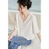 French Light Mature Top for Women Summer New V-neck Shirt Foreign Short Style