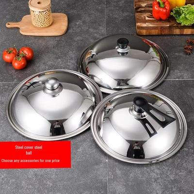 Verdickter Edelstahl- und Glaskombinations-Wokdeckel
