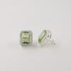 Green Amethyst Gemstone 925 Sterling Silver Jewelry Designer Studs Earring 0.57" For Anniversary Gift CZE-6-14
