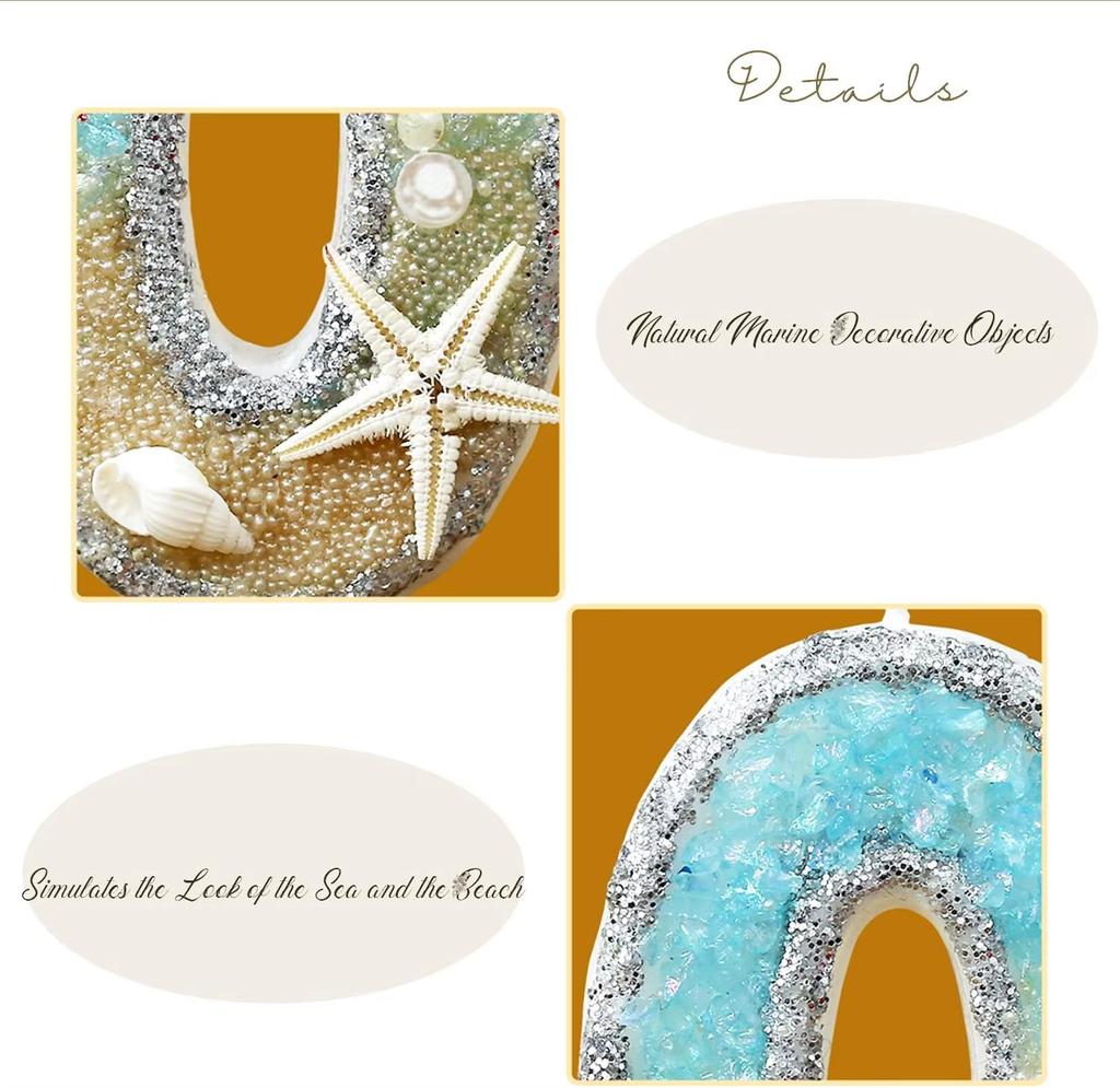 Birthday Candle for Cake, Beach Starfish Sequins Number Cake Candles, Happy Birthday Candle, Cake Topper