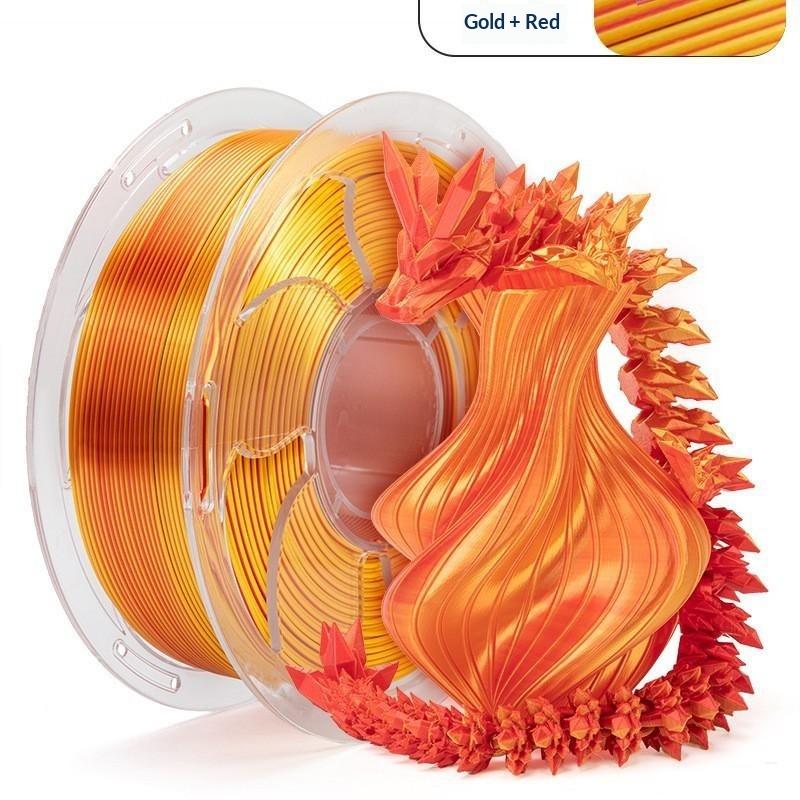 Silk Rainbow PLA Filament 1.75mm 1KG Smooth Color Transition Multicolor 3D Printer Consumable for Industrial Prototyping Use