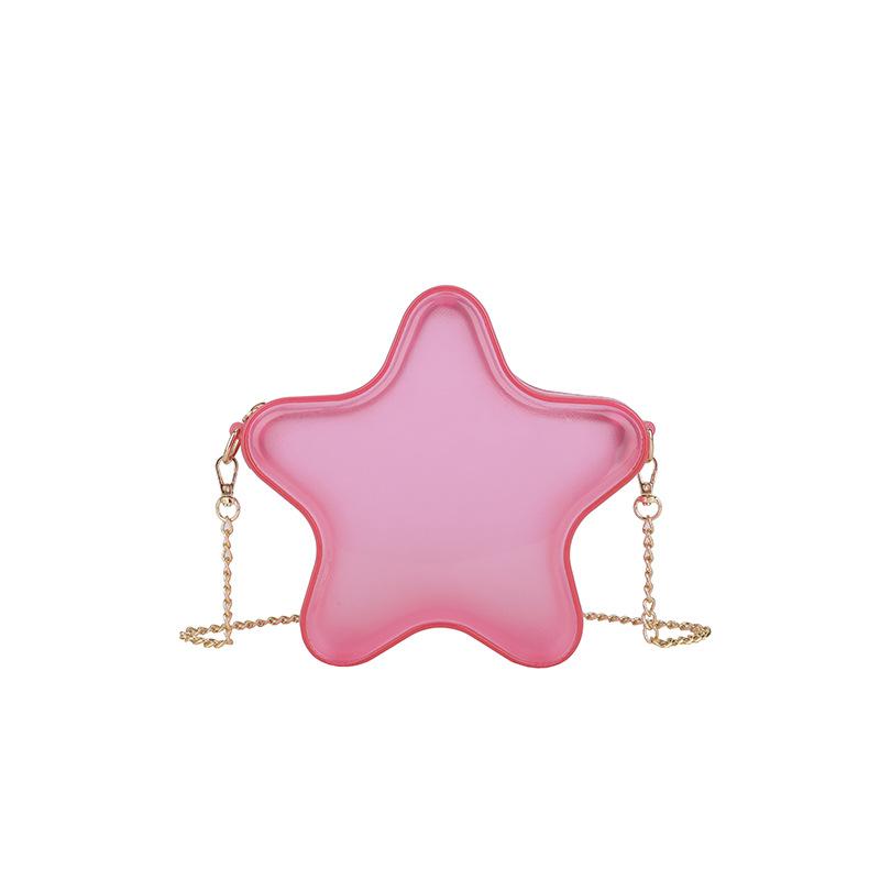 Spring and Summer New Macaroncolored Jelly Bag Textured Chain Shoulder Bag Women's Fashion Versatile Crossbody Pentagon