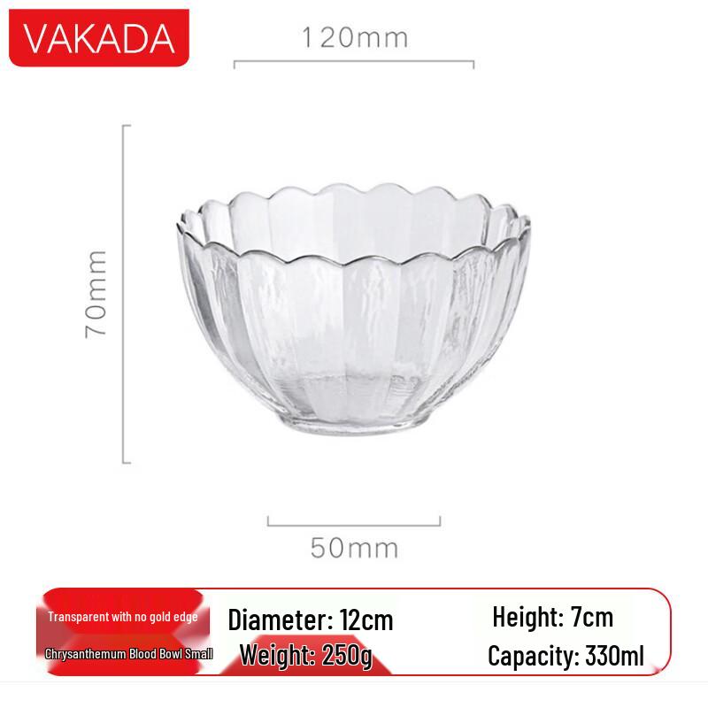VAKADA Glass Salad Bowl