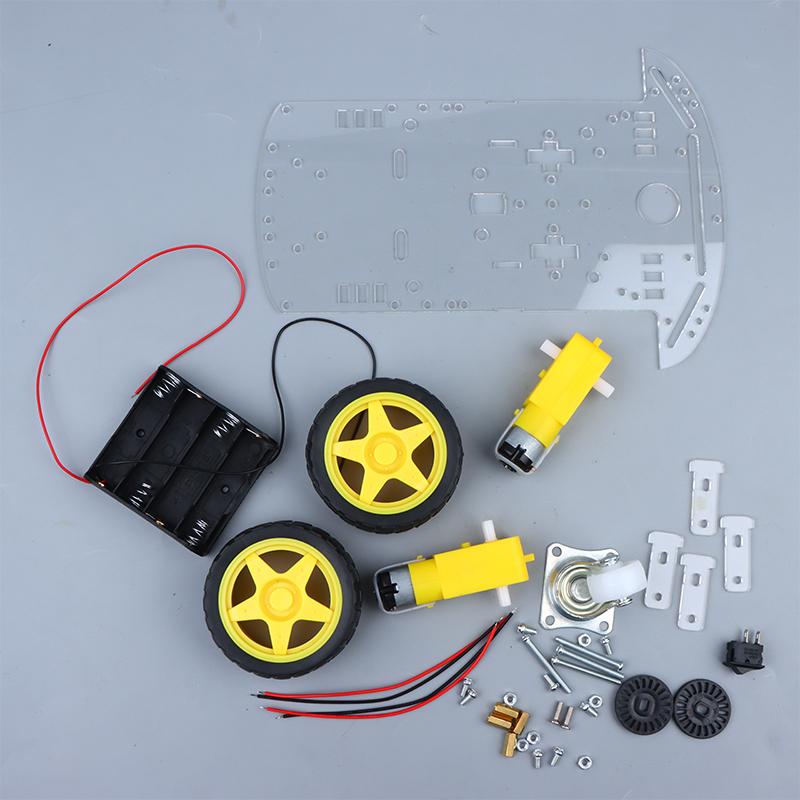 2WD Smart Robot Car Kit DIY Chassis Line Following Toy for Kids with Educational Electronic Components Low Cost Starter Set