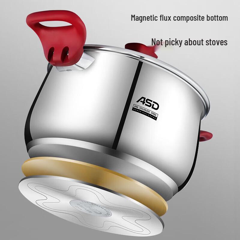 ASD 316L Stainless Steel Soup Pot with Steamer