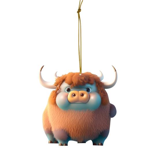Weihnachts-Kuh-Anhänger, Ornament, Weihnachten, langlebig, Acryl, bezaubernde Kuh für Baumdekoration, Mitbringsel