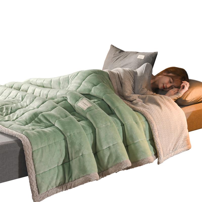 AB Version Milk Velvet Multifunctional Winter Shawl and Blanket - Thick, Warm, Double-Sided Velvet