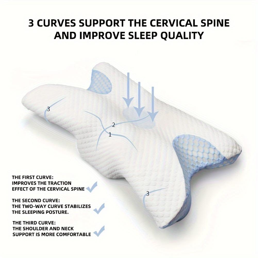 Ergonomic Contour Pillow Relief Orthopedic Correction Comfortable Butterfly Design for All Sleep Positions Supportive Neck