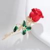 SKEDS Fashion Women Camellia Flower Crystal Enamel Brooches Pins Elegant Lady Plant Party Wedding Accessories Jewelry Corsage