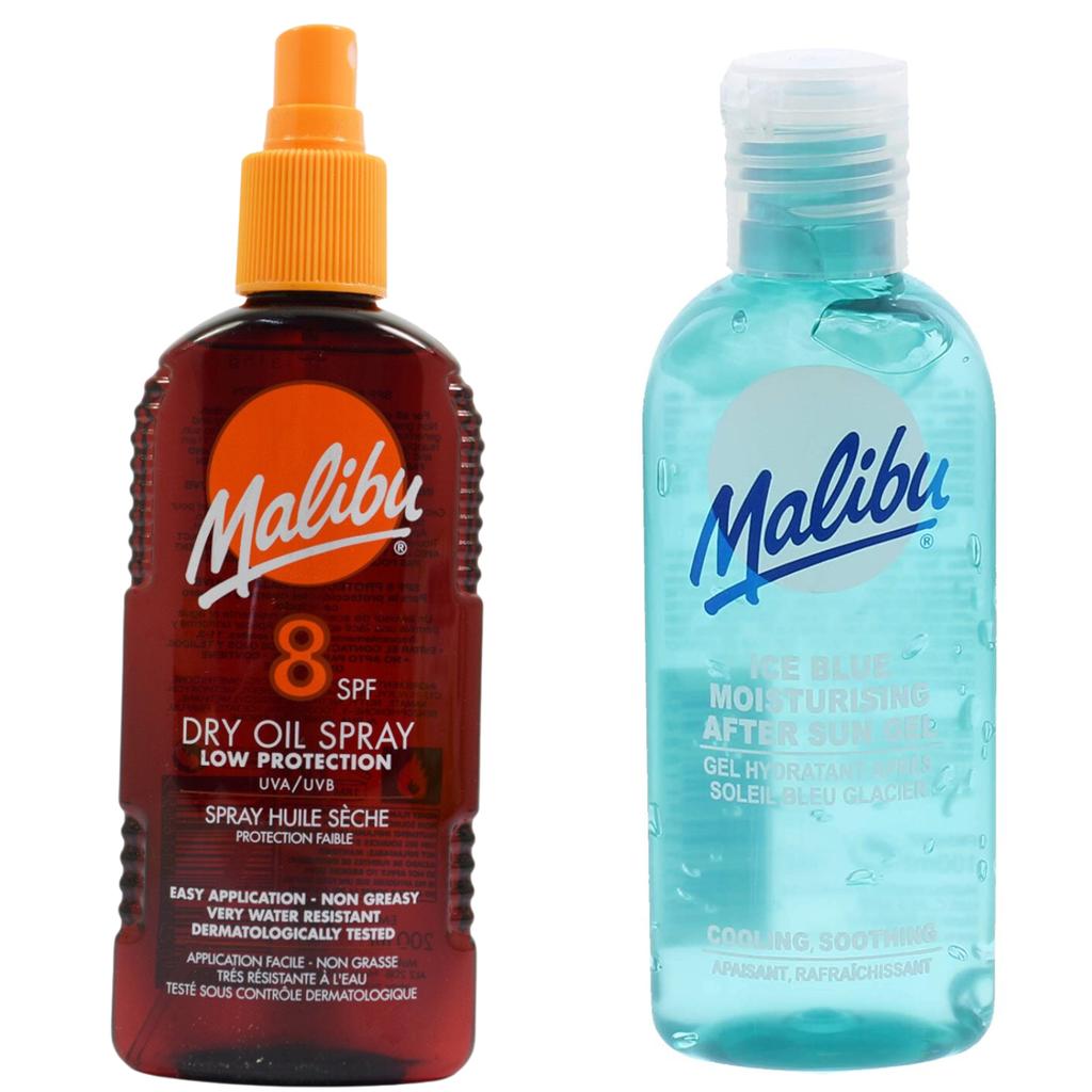 Malibu SPF8 Tanning Oil 200ml + After Sun Gel 100ml