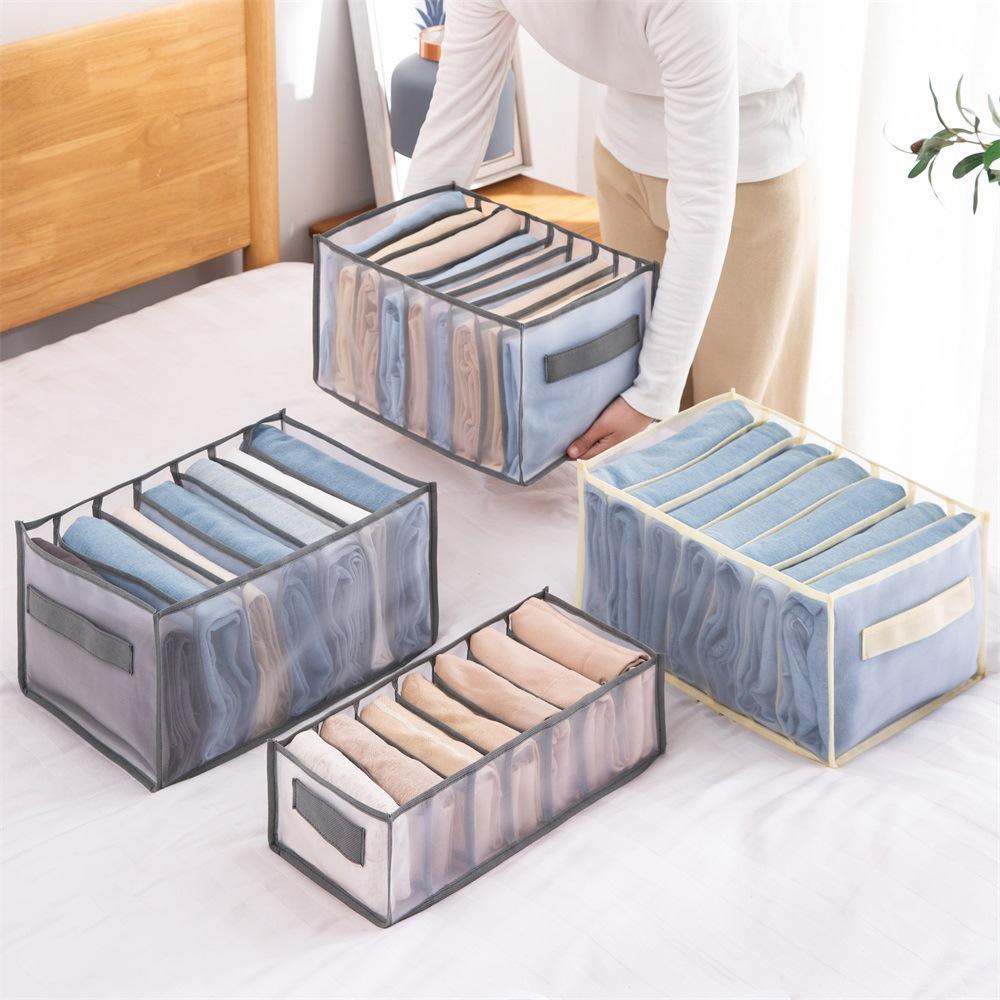 Five Sets Mesh Storage Compartment Pants Underwear Storage Organizer Closet Drawer Layers Organizer Handheld Socks Compartment Bag