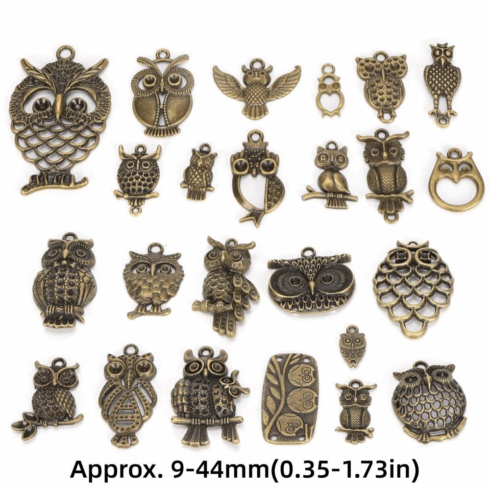 24 stuks Gemengde Modellen Uil Sieraden Accessoires Legering Vogel Bedels Dier Hangers Sieraden Maken
