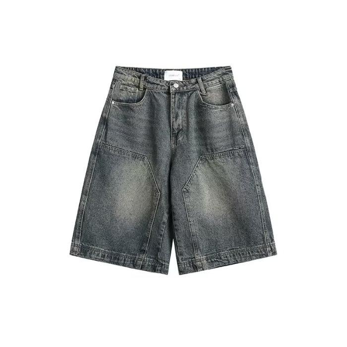 

2024 Мужские модные прямые джинсовые шорты American High Street Medium