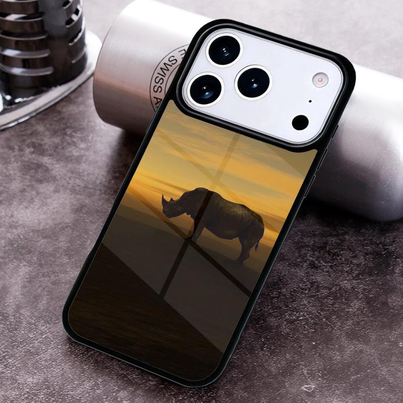 Animal Rhino Phone Case For iPhone 17 16 15 14 13 12 11 Pro Max Plus 17Air Soft Silicone Cover