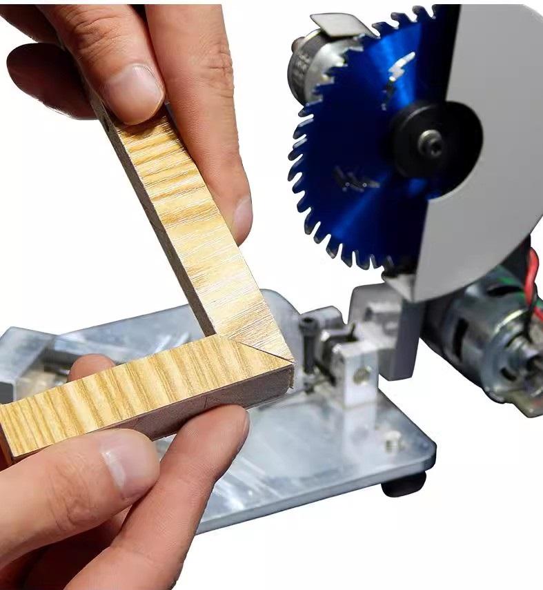 Mini Cutting Machine High Power Mini Desktop 45 Degree Home Woodworking High Precision Acrylic Aluminum Alloy Cutting Machine