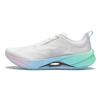Li Ning Super Light 21 Cushioning Slip Resistant Abrasion Resistant Breathable Low Top Running Shoes Women's White Blue ARBU002-9