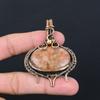 Orange Aventurine Gemstone Pure Copper Wire Wrapped Handmade Pendant Jewelry For Her