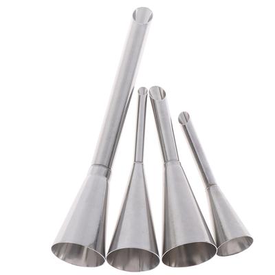 4Pcs Eclair Puff Nozzles Cupcake Filling Tube Pastry Syringe Cream Piping Tips