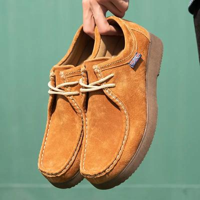 Herbst Männer Casual Schuhe Wildleder Leder Arbeit Schuhe Männlich Lace-up Wohnungen Turnschuhe Plattform Britischen Business Party Kleid Schuhe 38-44