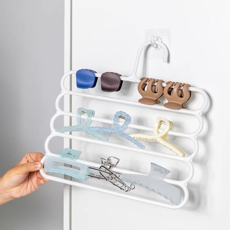 Organizador de 5 capas para guardar garras de pelo, gran capacidad, soporte para diadema engrosado, colgador de horquillas para colgar en la pared, espacio para mujeres