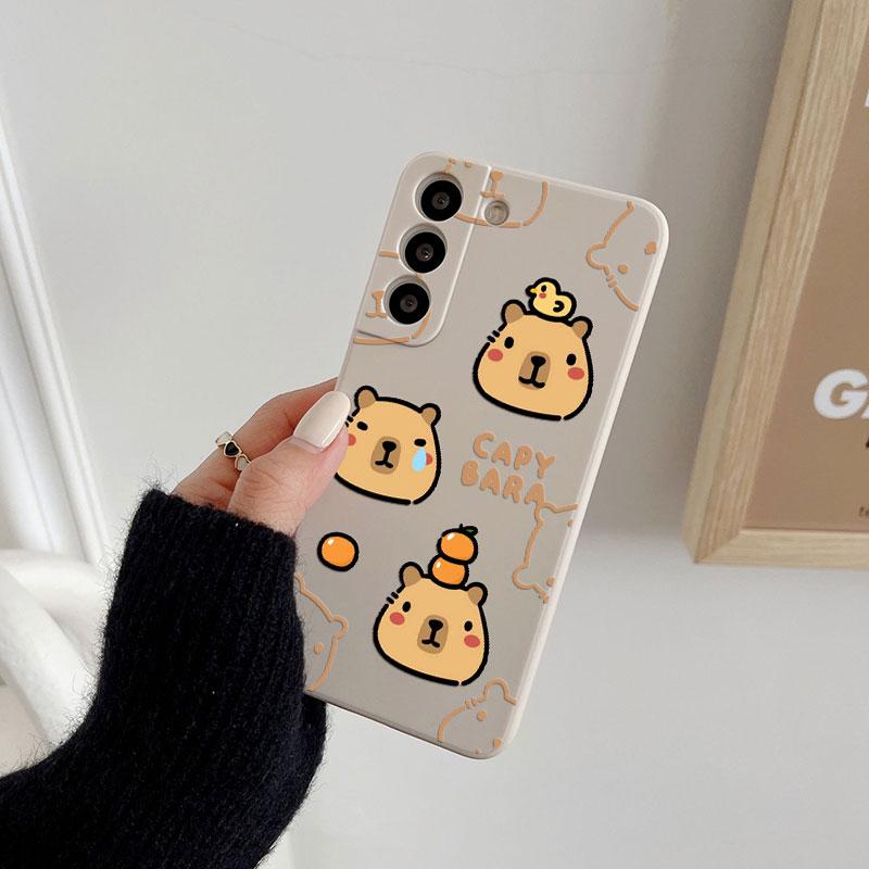 Cartoon Capybara Cute Phone Case For Samsung Galaxy S26 S25 Ultra S24 S23 S22 Plus S21 S20 FE S26Ultra A37 A57 5G Silicone Cover